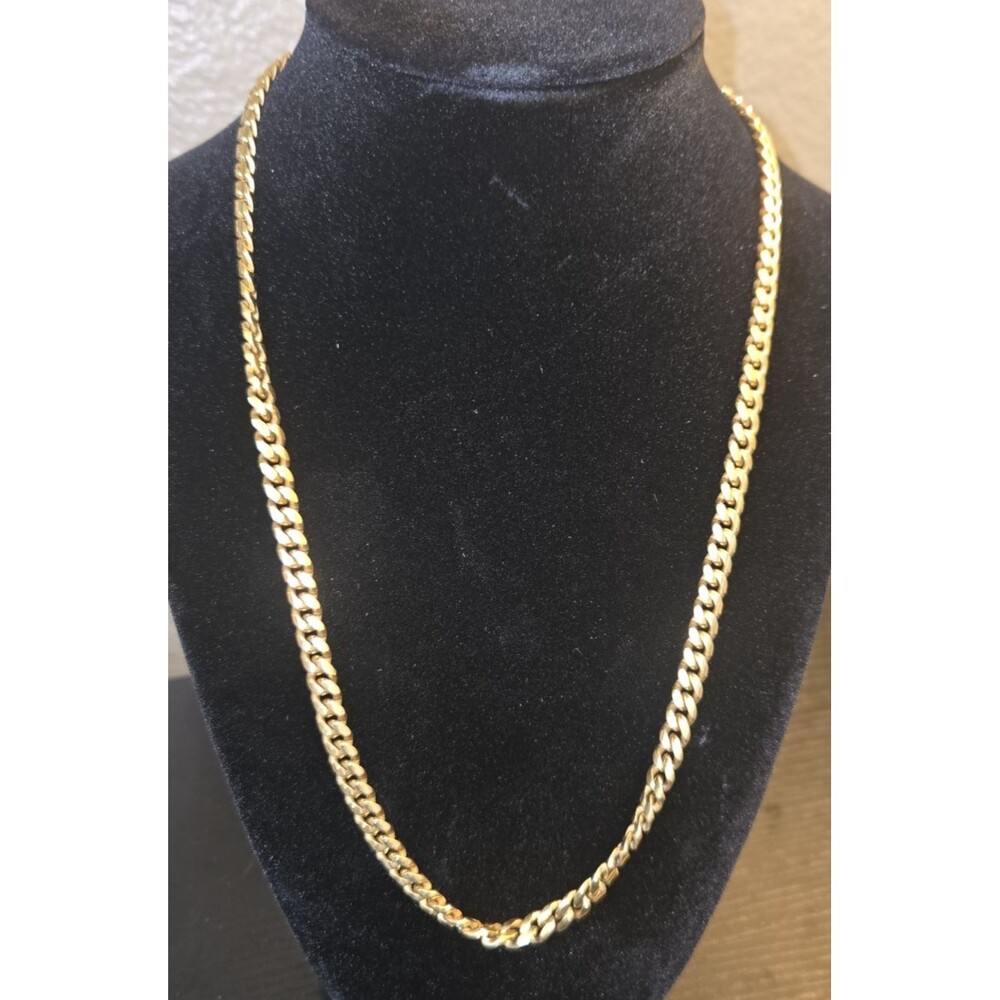 18K Gold Plated Cuban Link Chain Necklace 20" Men Women Real Heavy Solid Style
